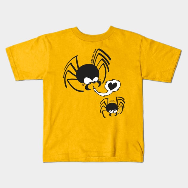 Dangerous love for a male spider Kids T-Shirt by zooco